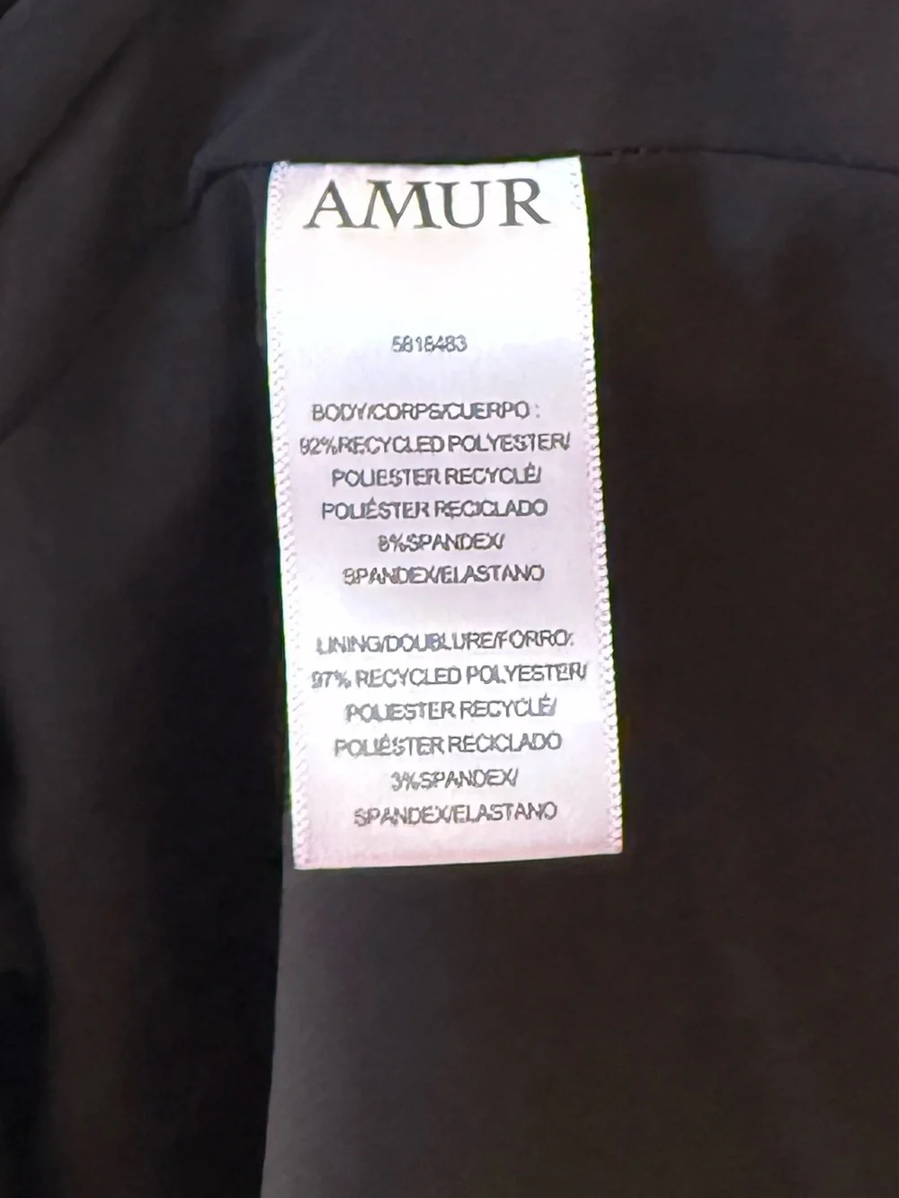 AMUR Gael Midi Dress in Black Multi Sz 6